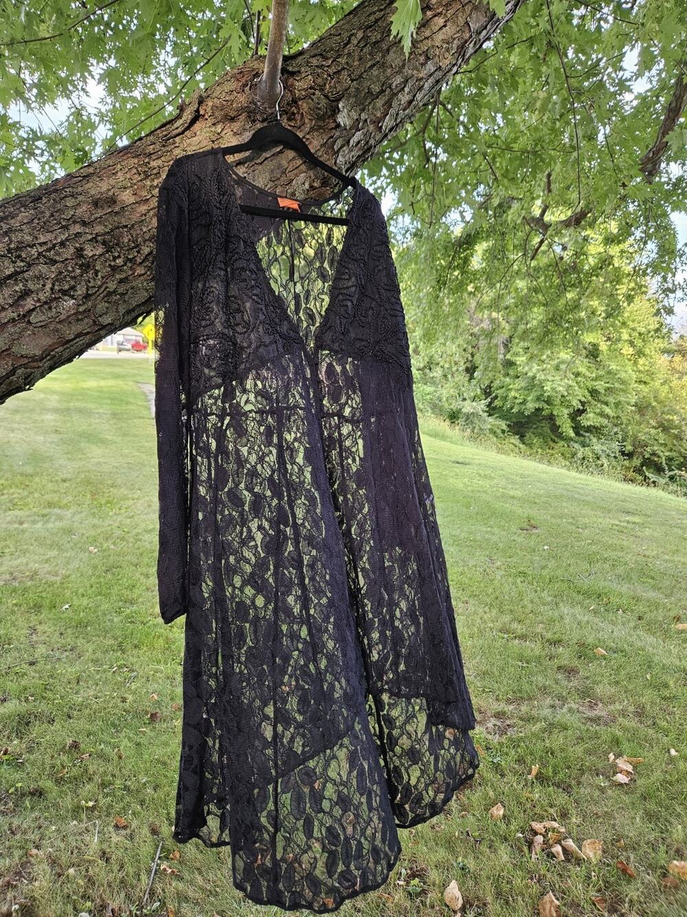 Scully Women’s Plus XXL Black Floral Lace WESTERN BOHO GOTH Long Sleeve Duster
